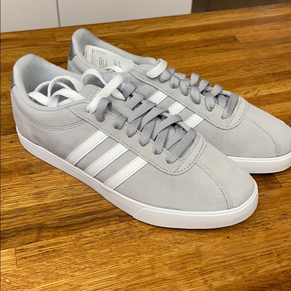 Gray suede Adidas Courtset Tennis Shoes- NWT
